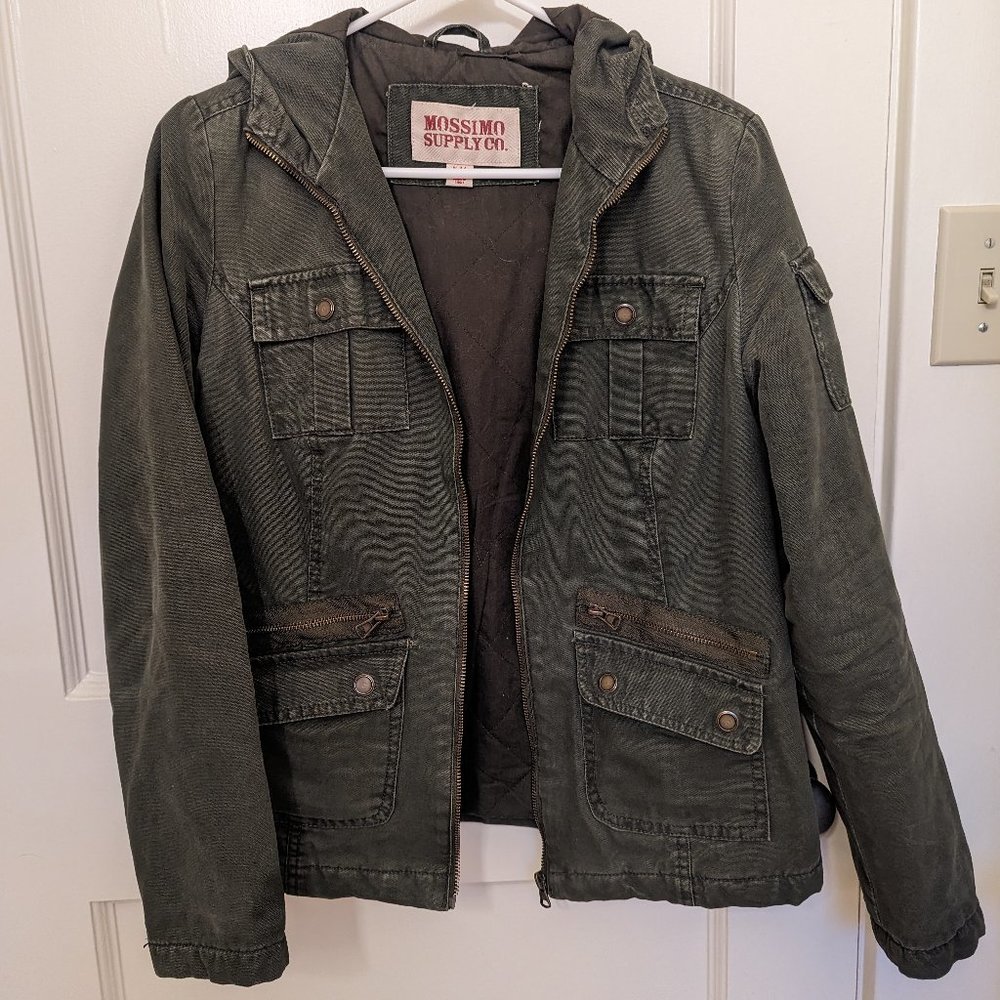 Army green utility jacket